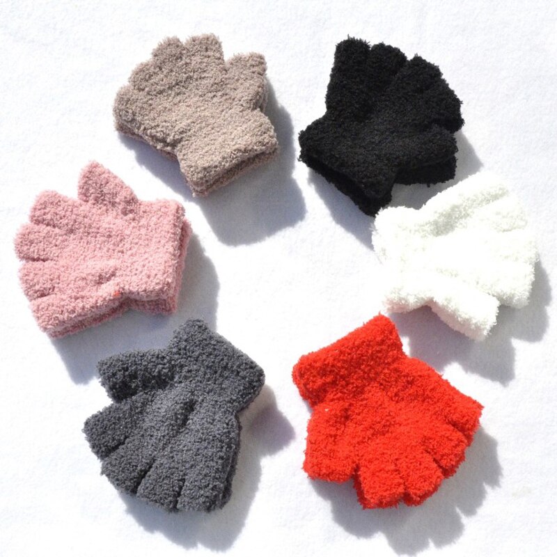 Kinderen Winter Warm Half Vinger Handschoenen Voor 4-11 Jaar Oud Half Vinger Handschoenen