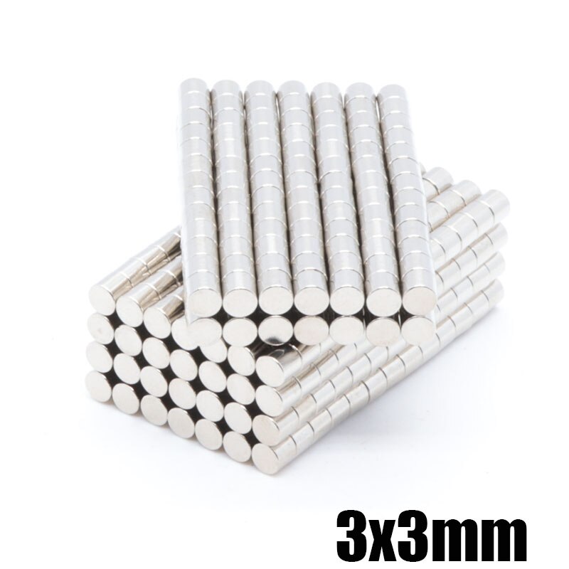 800 stuks 3 x 3 mm mini super zeldzame aarde schijf neodymium magneet 3 * 3mm proces ronde magneet ndfeb magneet magnetische magneet