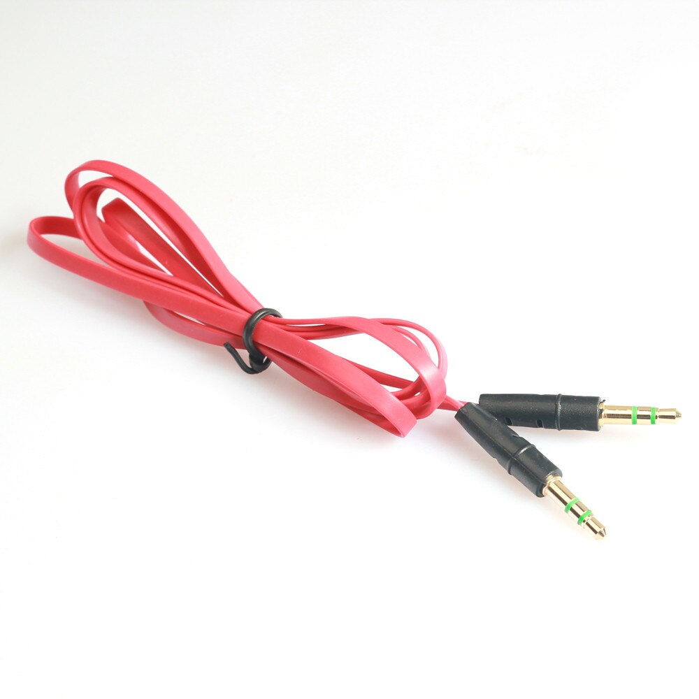 3.5mm Auxiliary Cable Audio Cable Male To Male Flat Aux Cable 1m Car-styling: Red