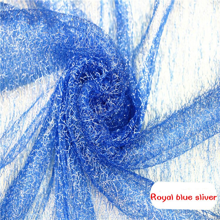 Sølv stof / mesh silke kaos kaos guld mesh stof / materiale rodet net net gaze / bryllup gaze stof / garn dekoration: Kongeblå