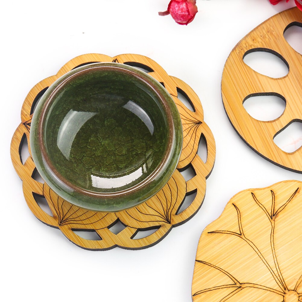 Posavasos de bambú Zen para té, antiincrustante tapete, soporte para taza de té, mesa de comedor, juego de té, posavasos, accesorio de cocina