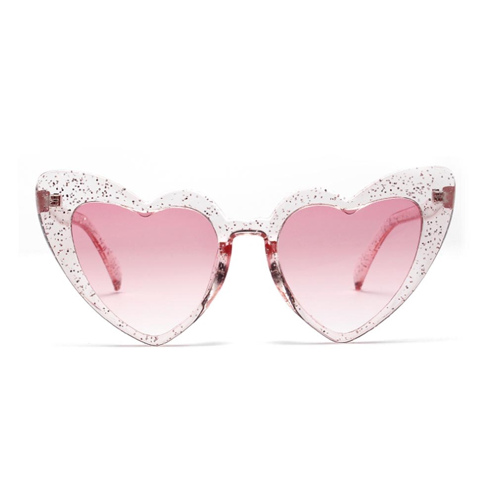 Hart Zonnebril Vrouwen Cat Eye Zonnebril Retro Liefde Hart Vormige Glazen Dames Winkelen Driver Bril: Roze