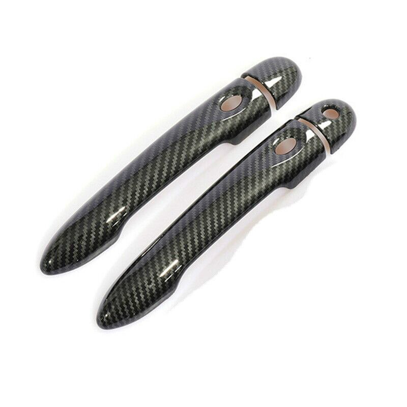 For Renault Clio IV Clio 4 Lutecia Carbon Fiber Car Door Handle Cover Accessories: 2Dr 1 key 2 buttons