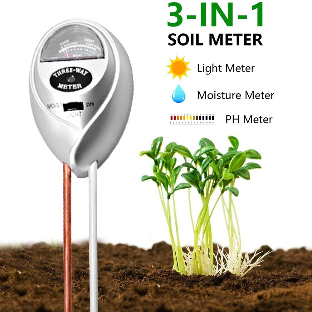 5-in-1 Moisture Meter Digital Soil pH Meter PH Levels Temperature Sunlight Intensity Humidity Tester Large Backlit LCD Display: Type 3