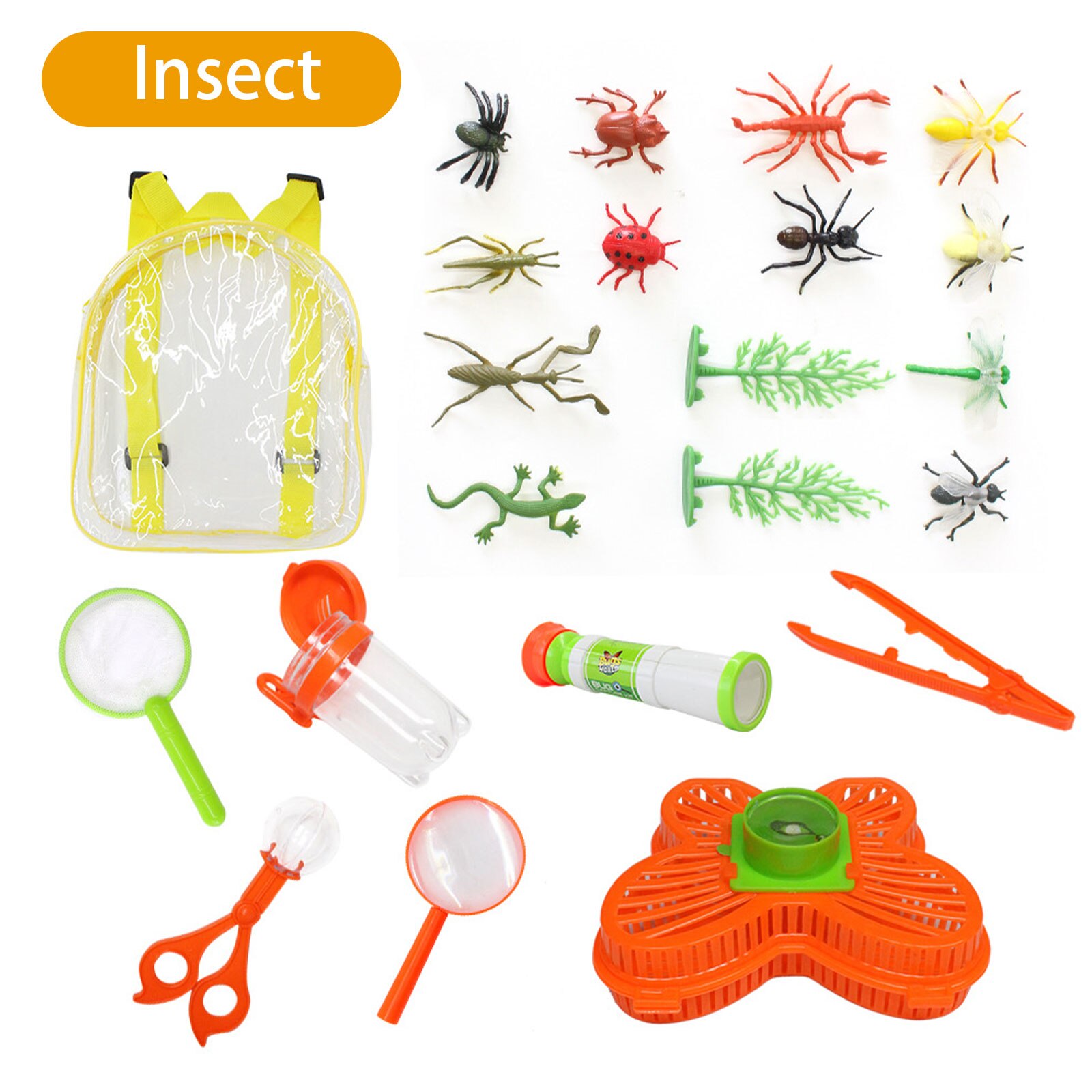 Ensemble de jouets anti-insectes avec télescope, 22 pièces, boîte d&#39;observation, Kit de Capture d&#39;insectes en plein air, jouets éducatifs scientifiques pour enfants: Insects Style A