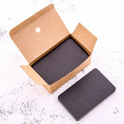 100 Sheets/Box Paper Message Card Blank Handwritten Memo Notecards Greeting Blessing Thank You Postcard Kids Toy Collection: black