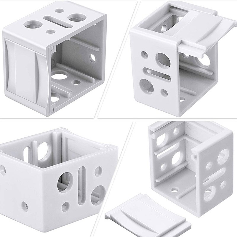 Soportes ciegos de 1 pulgada, caja de perfil blanco, soporte de montaje para ventana, persiana