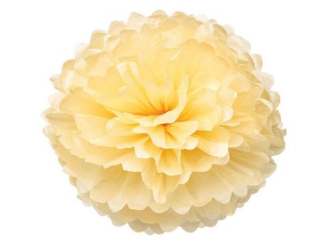 Papier pompon fleur vigne ornement 25 Cm-Beige
