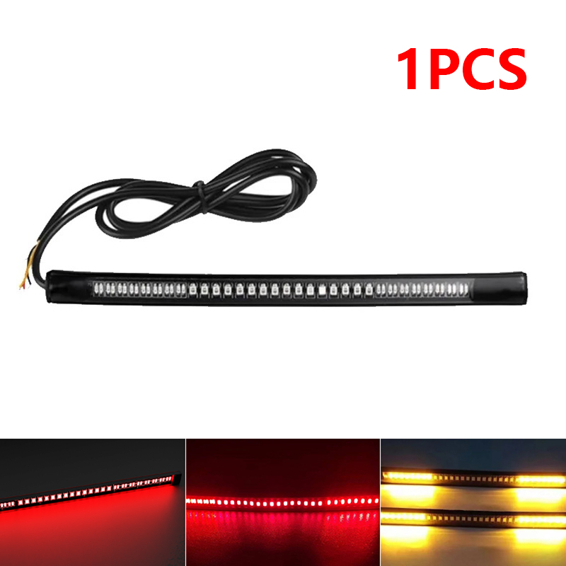 Motorrad LED Rücklicht Streifen 12V Gelb Fließende Drehen Einzel Anzeige Lichter verrotten Strobe Lampe Bremslichter Dekor Licht Band