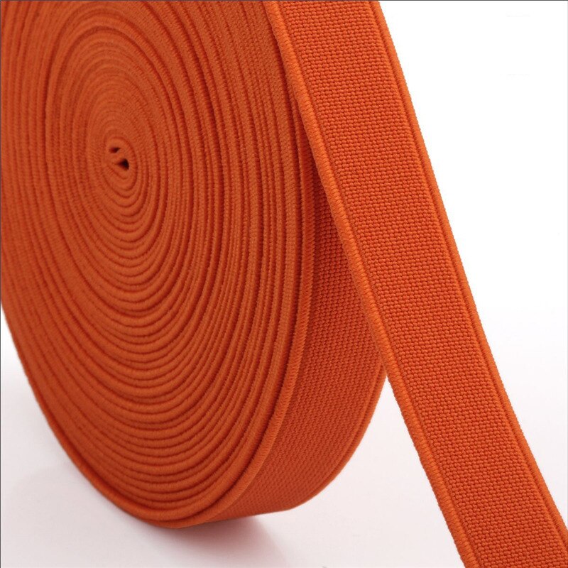 1.5cm kleuren gebreide elastische band diy knutselen dikkere schuine banden schoenen haarelastiek hoofdband jurk kant rand naaien kraagbanden: Oranje