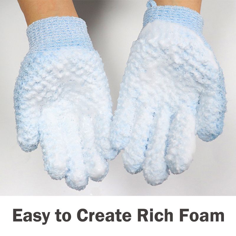 Soft Shower Exfoliating Scrub Gloves for Women Children Sponge Loofah Exfoliating Mitts for Bath, Spa Dead Skin Cell Remover