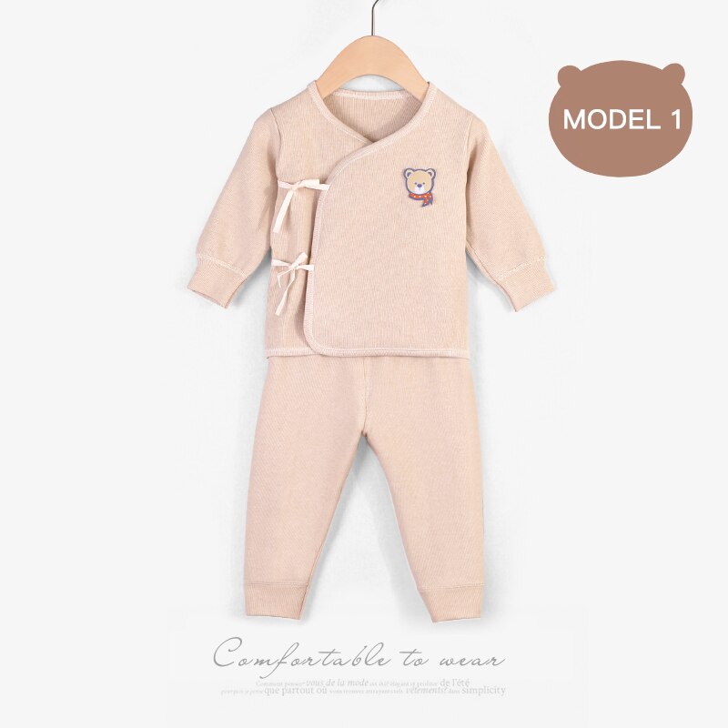 YATEMAO 2PCS/set Spring Fall Baby Clothes Newborn baby Clothing for Girls boys 0-12M: 9009brown 80cm / 12M