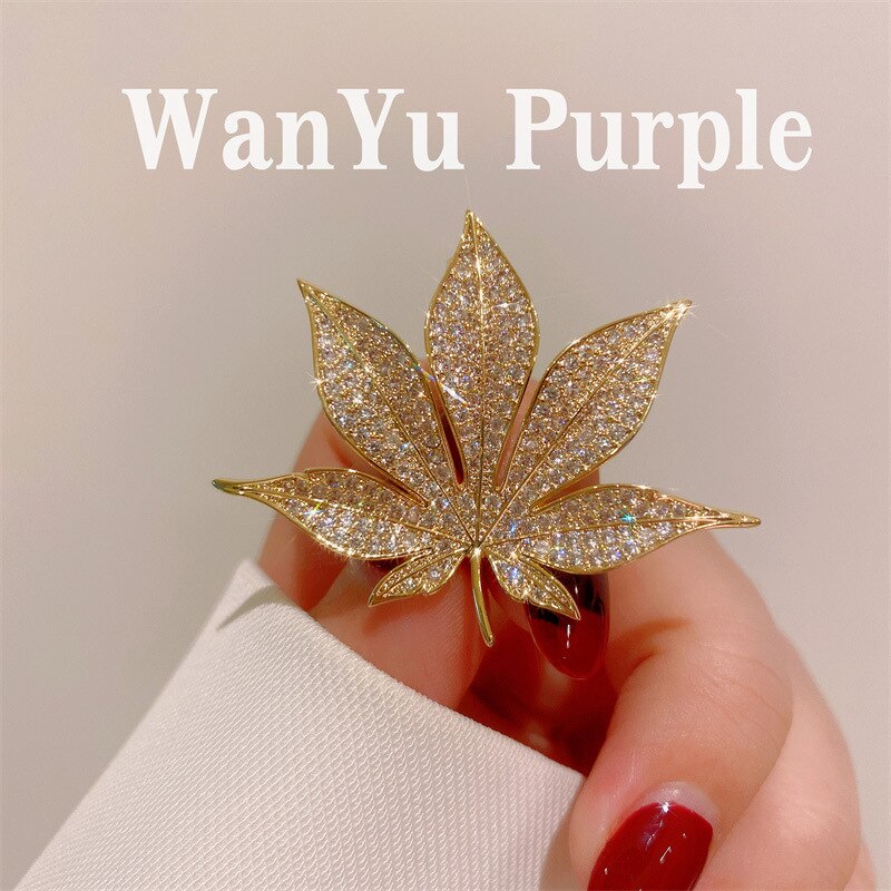 Broschen Für Frauen Ahorn Blatt Korsage Feder Stift Strickjacke Schal Schnalle Feine Schmuck Zubehör