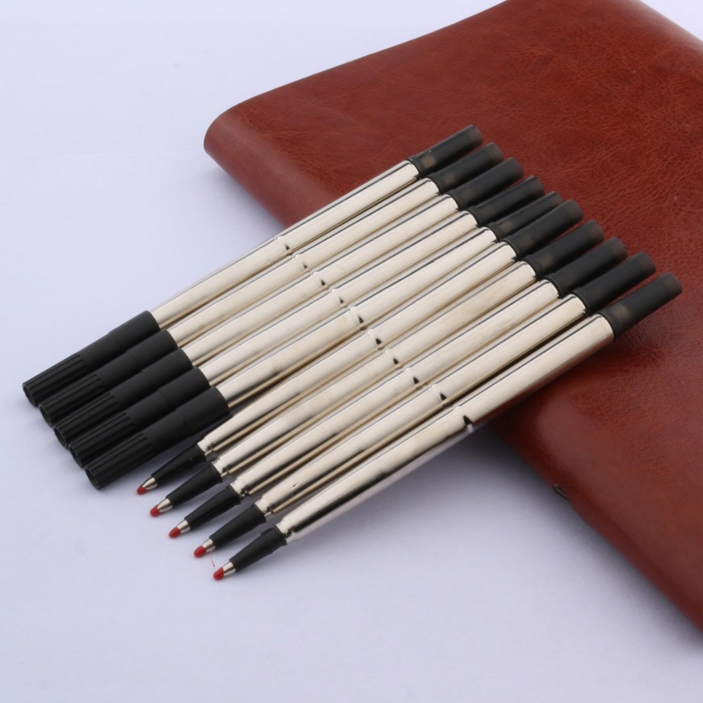 10Pc Rollerball Pen Refills Black Or Blue 0.5MM Stainless steel Stationery Office Supplies Ink Refills: black