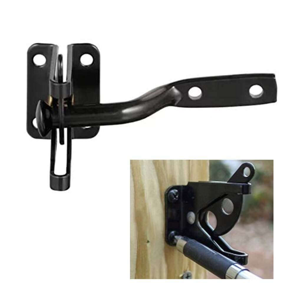Security Hardware Lever Lock Black Bolt Easy Install Outdoor Fence With Screws Home For Doors Stopper Carbon Steel Hinge Pin