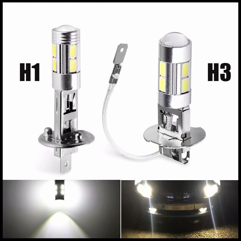 1Pc H1 H3 Led Lampen 6000K Wit Super Heldere High Power 10-SMD 5630 Auto Mistlamp Driving Drl auto Lamp