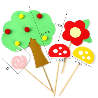 Woodland Animals Cake Topper Autumn Forest Cake Decor Jungle Safari Birthday Party Decor Happy Birthday Party Decor Kids Boys: Light Green