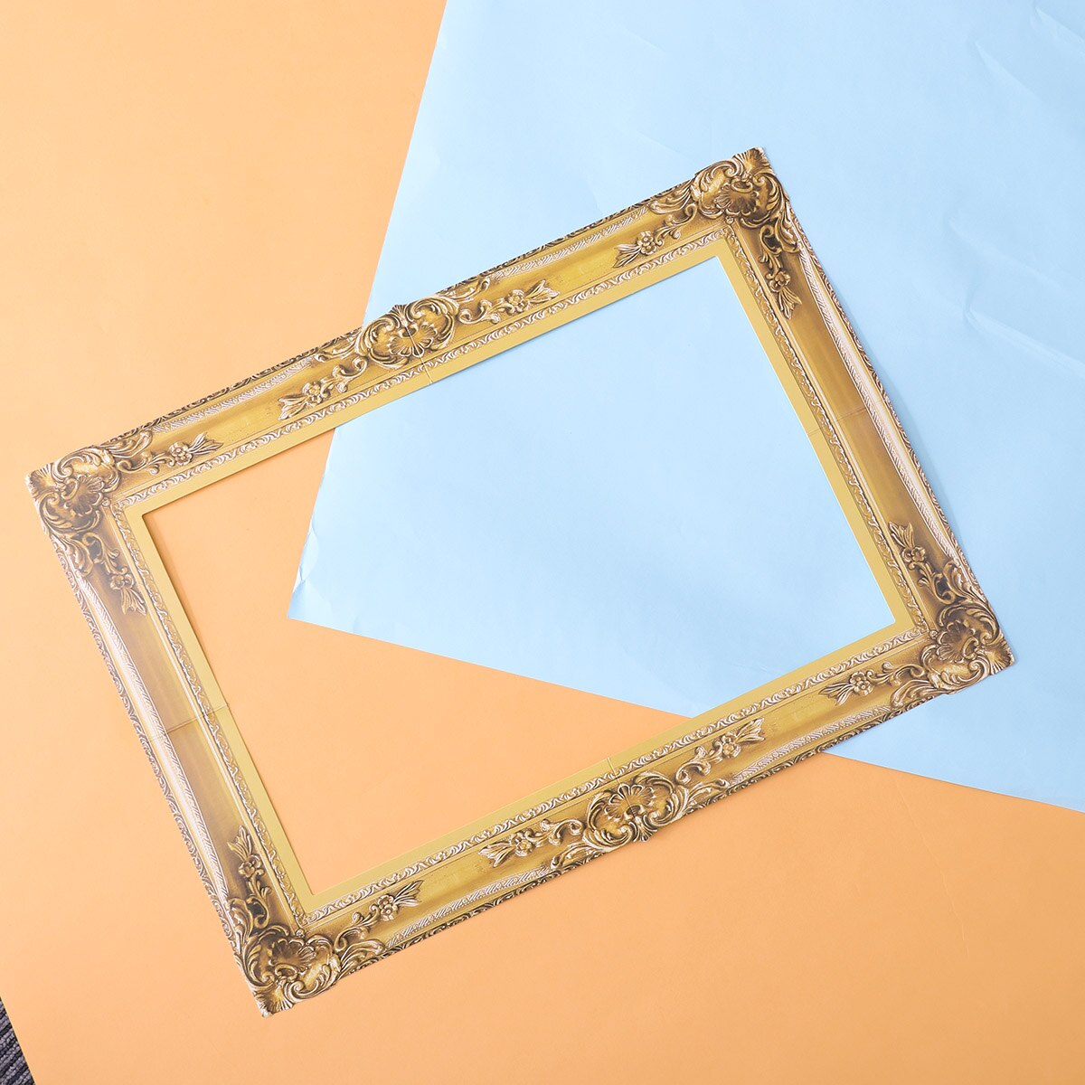 DIY Paper Picture Frame Cutouts Antique Photo Booth Props for Wedding Birthday Party (Gold)