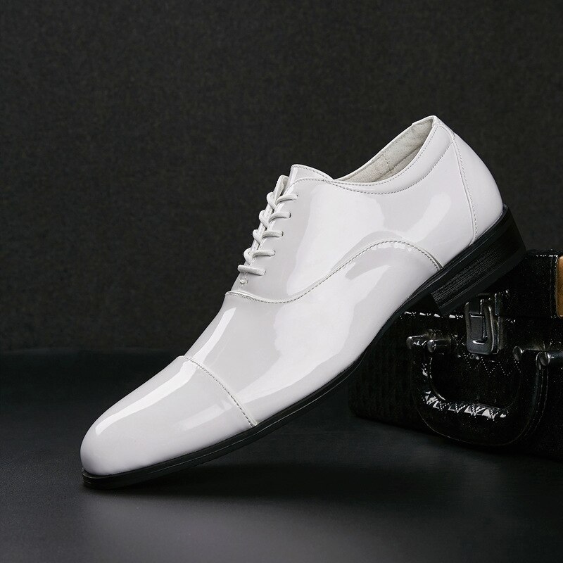 Misalwa extra maat 51 52 53 witte herenschoenen van pu-leer, britse oxford-bruidsschoenen, herenschoenen voor dagelijks gebruik en feestjes.