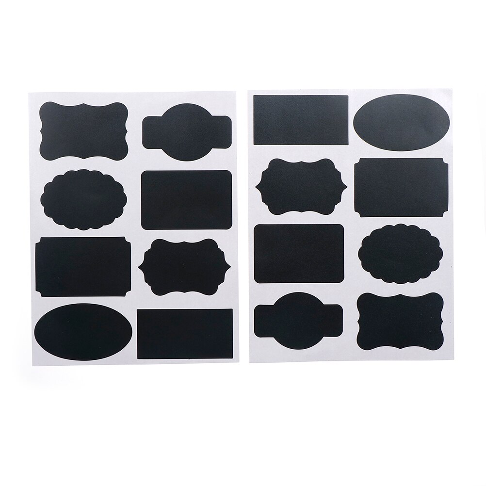 16pcs Multifunction Kitchen Organizer Novel Labels Craft Chalkboard Labels Stickers Blackboard Sticker
