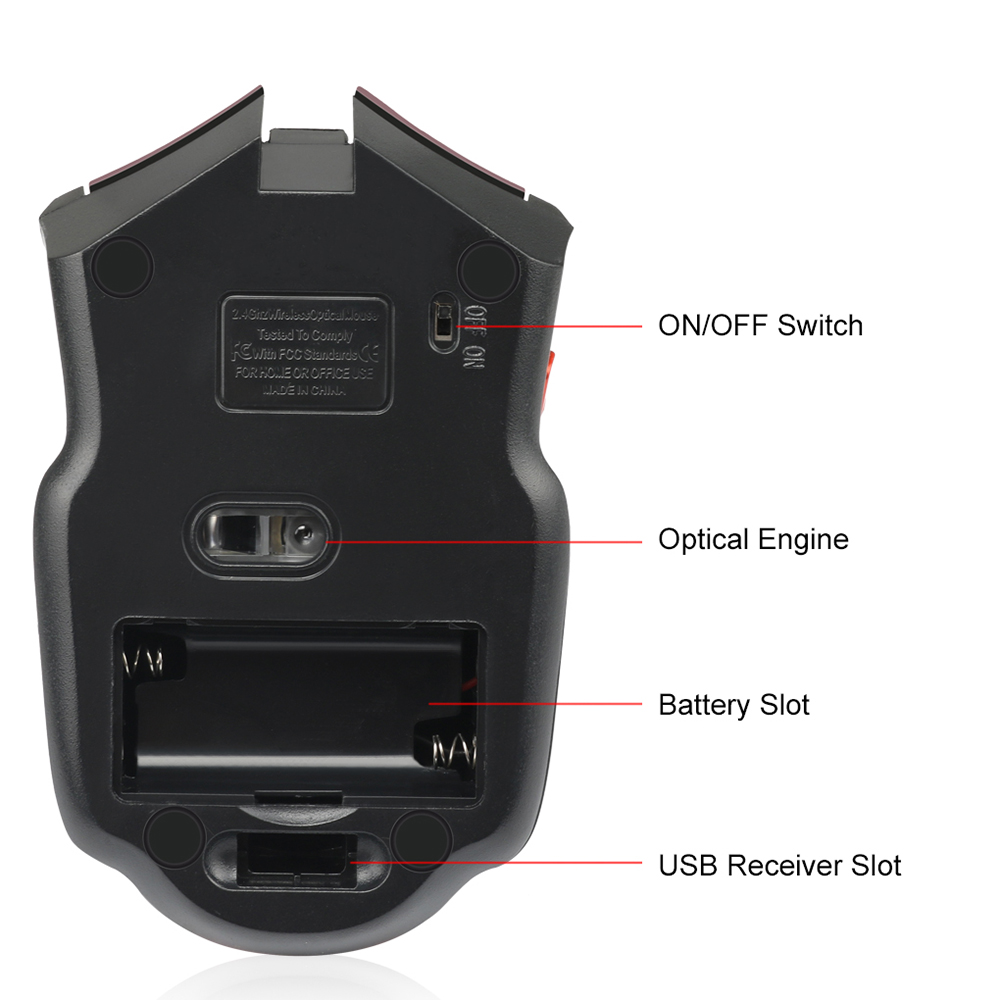 Bezprzewodowa mysz 2,4 GHz Myszy optyczne z odbiornikiem USB Gamer 1600 DPI 6 przycisków Mysz do komputera Akcesoria do laptopów Mysz dla graczy