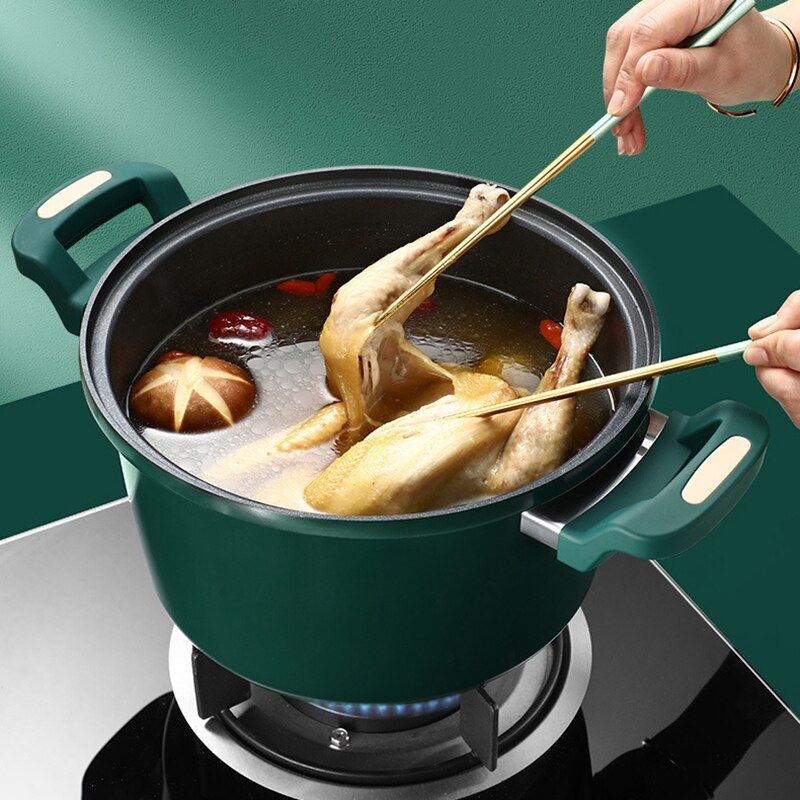 OAPE 5L Thick Bottom Large Thermo Instant Cooking Pots Saucepan Utensils Non-Stick Cookware For Kitchen Pan Cauldron Kitchenware