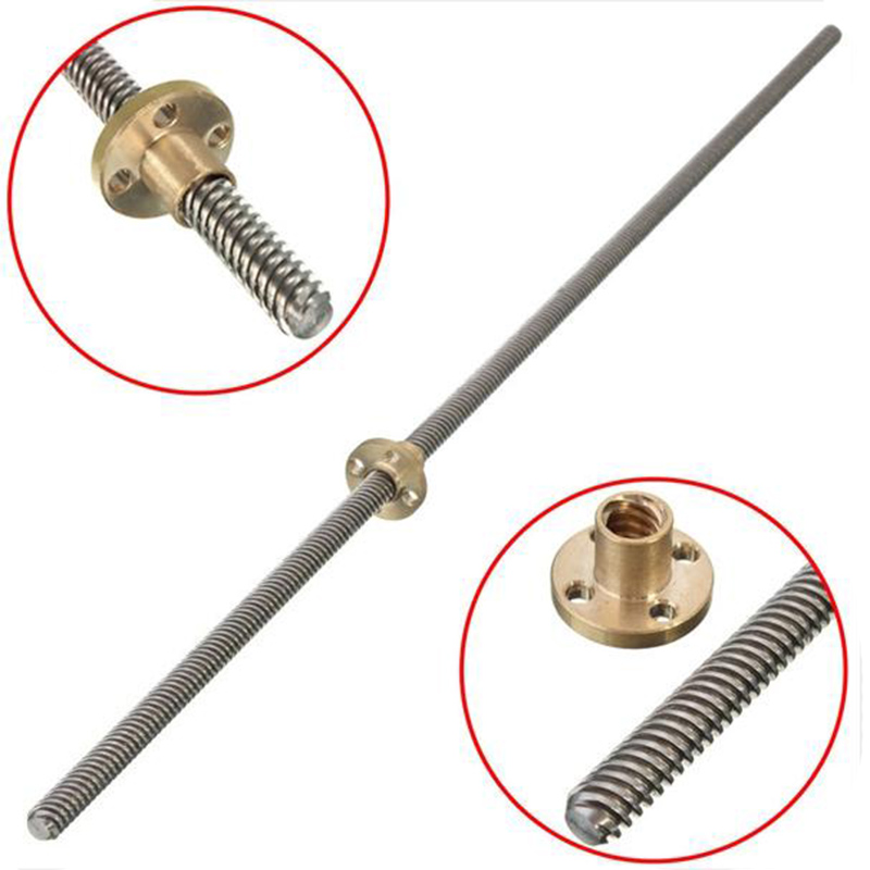 800mm Lead Screw 8mm Thread Lead Screw 2mm Pitch Lead Screw with Brass Nut For Stepping Motor Driving Guide Rail