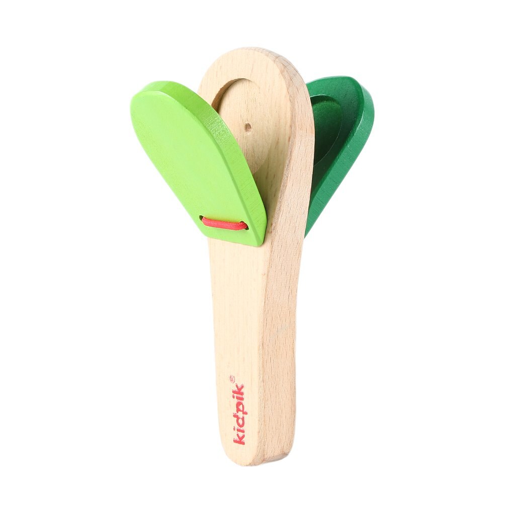 Orff world Lovely Castanets Kids Child Baby Wooden Castanet Clapper Handle Musical Instrument Preschool Early Educational Toy