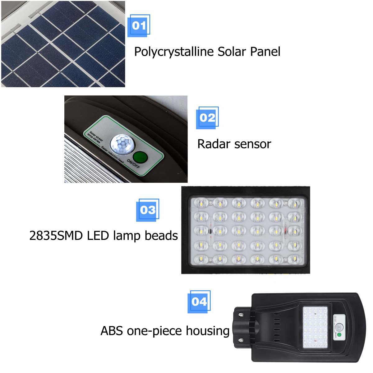120W/240W/360W Solar Street Light 30/60/90 LED Outdoor Lighting Security Lamp Motion Sensor Waterproof IP67