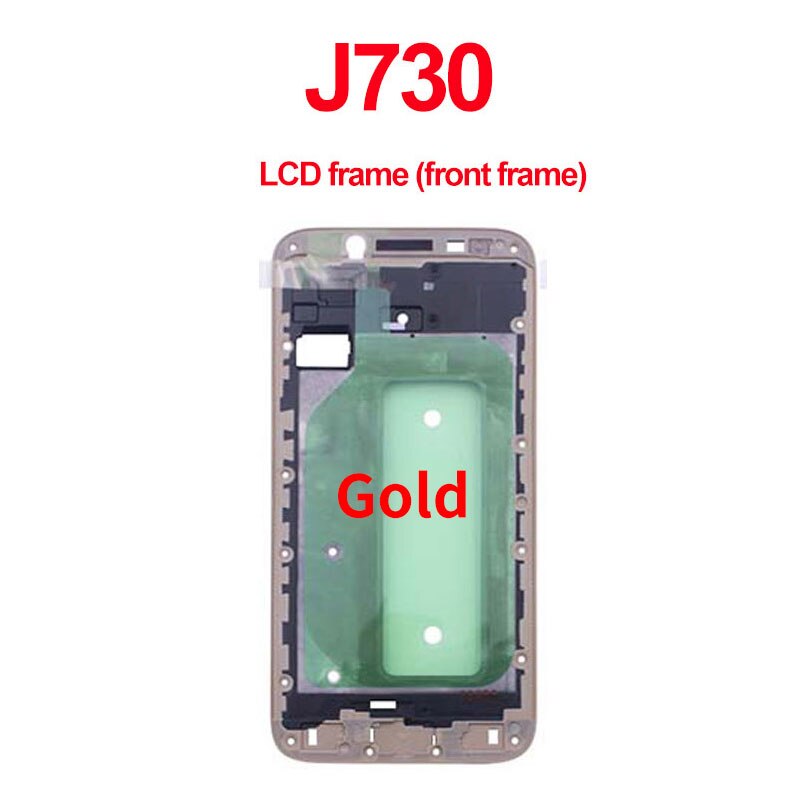 Per Samsung J7 J5 2017 J730 J530 J730F J530F Anteriore Cornice Bezel Cornice Piastra Frontale Dell'alloggiamento Posteriore del Pannello di Batteria di Vetro Posteriore del Portello telaio di copertura: j730-Gold-LCD frame