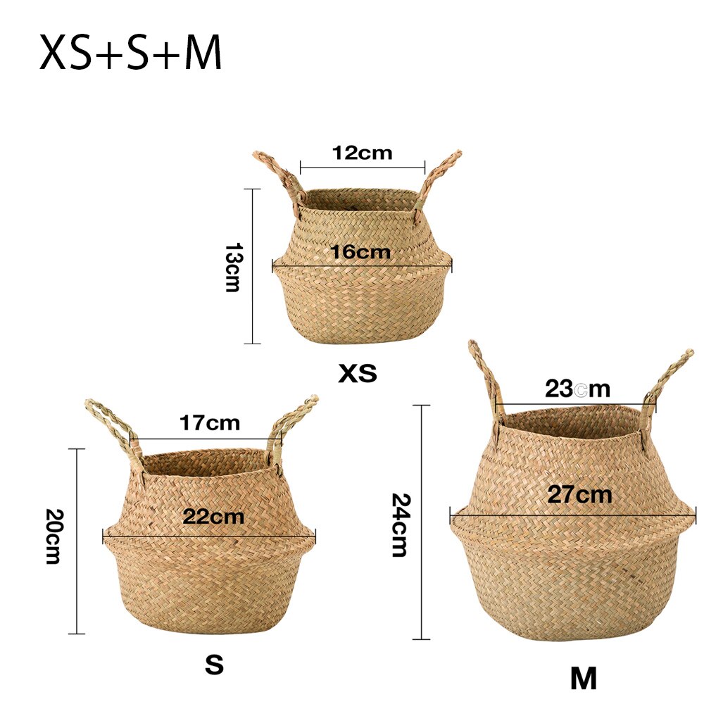 Wicker Storages Basket Flower Baskets Laundry Storage Decorative Basket Rattan Flower Pot Garden Planters Household Organizer: XS  S  M