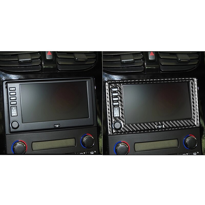 for Chevrolet Corvette C6 05-07 Carbon Fiber Stickers Center Console Radio Navigation Display Interiors Car Accessories