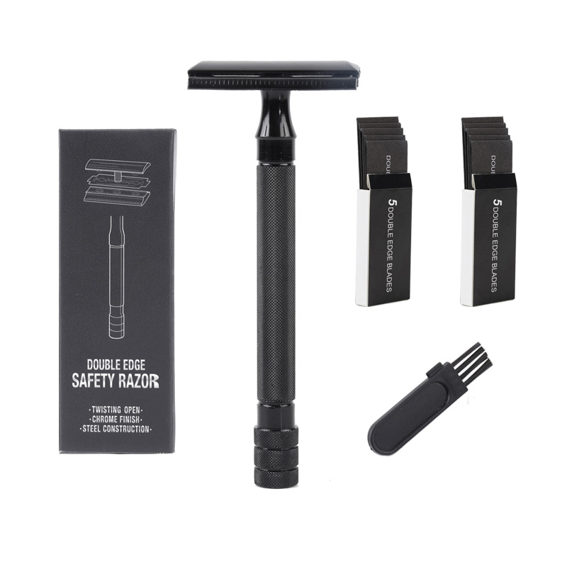 Safety Shaving Razo Beard Classic Men Shaver Mild Hair Removal Shaver Double Edge Stainless Steel Shaving Blades Shaver Razor: black