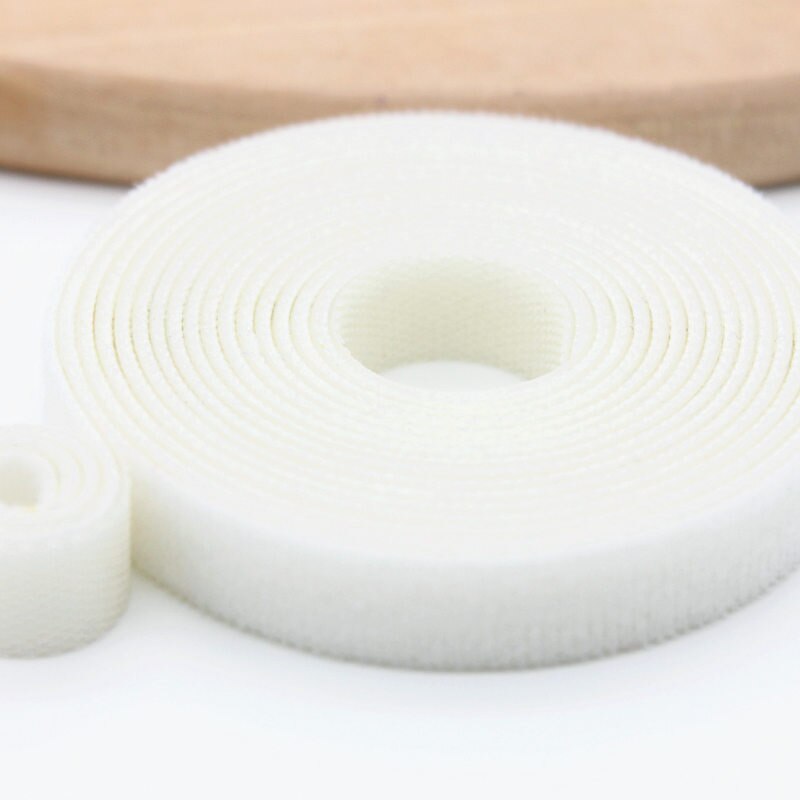 2yards/roll 10mm Cable tie Self Adhesive Fastener Tapes Cable Tie Adhesive Nylon Fastener Cable Tape Diy Office accessories: 10mm White 2yards