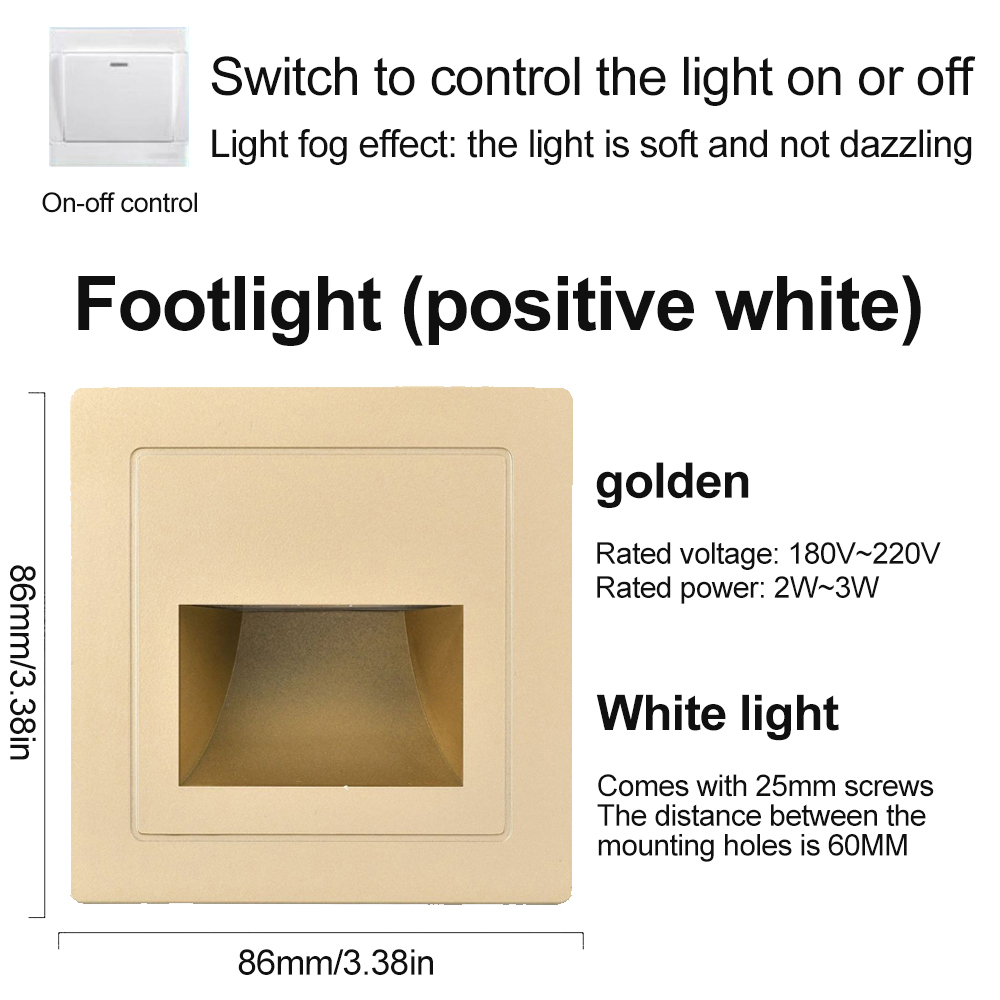 AC180-220V Ingelegde 86 Vloer Licht Schakelaar Bediening Led Wandlamp Inbouw Lamp Voor Gang Trap Trap Nachtlampje Trap: Bundle7