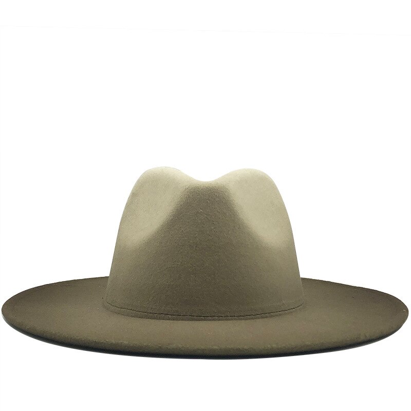 Women Men Wool Vintage Trilby Felt Fedora Hat With Wide Brim Gentleman Gradient Royal Blue For Lady Winter Jazz Caps: 11