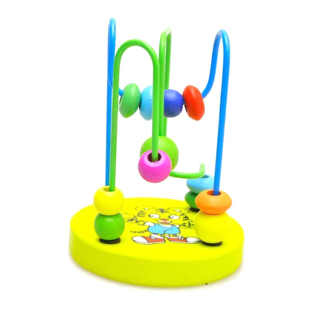 1Pc Baby Peuters Houten Kralen Doolhof Spel Roller Coaster Rond Circle Bead Interactieve Vroege Educatief Speelgoed Rond Kralen Speelgoed