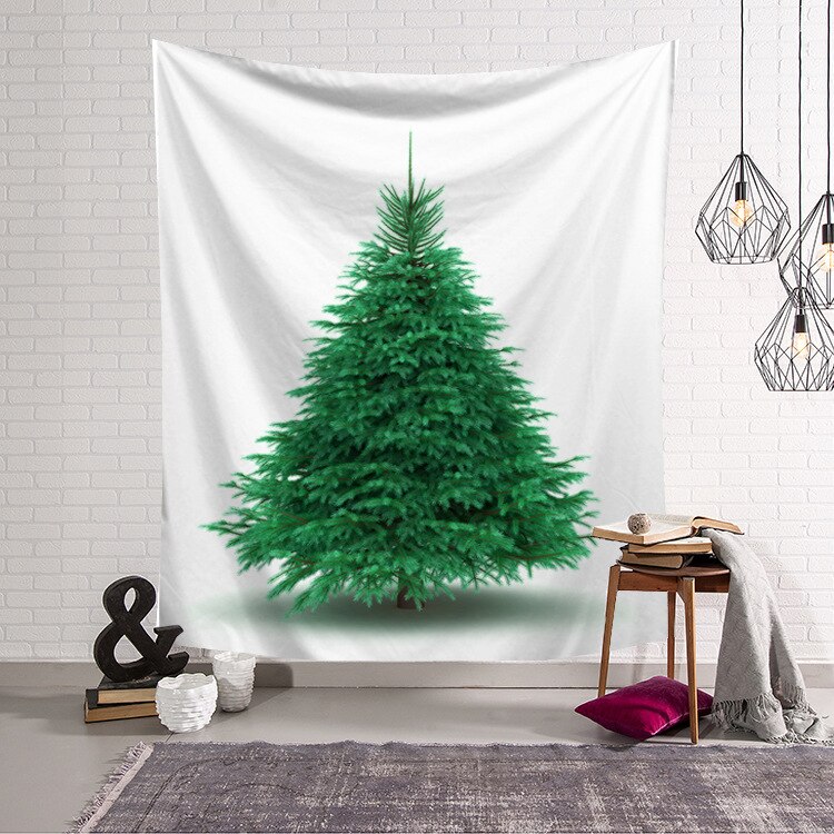 Væg hængende dekoration gobelin juletræ trykt hjemmetæppe: A8