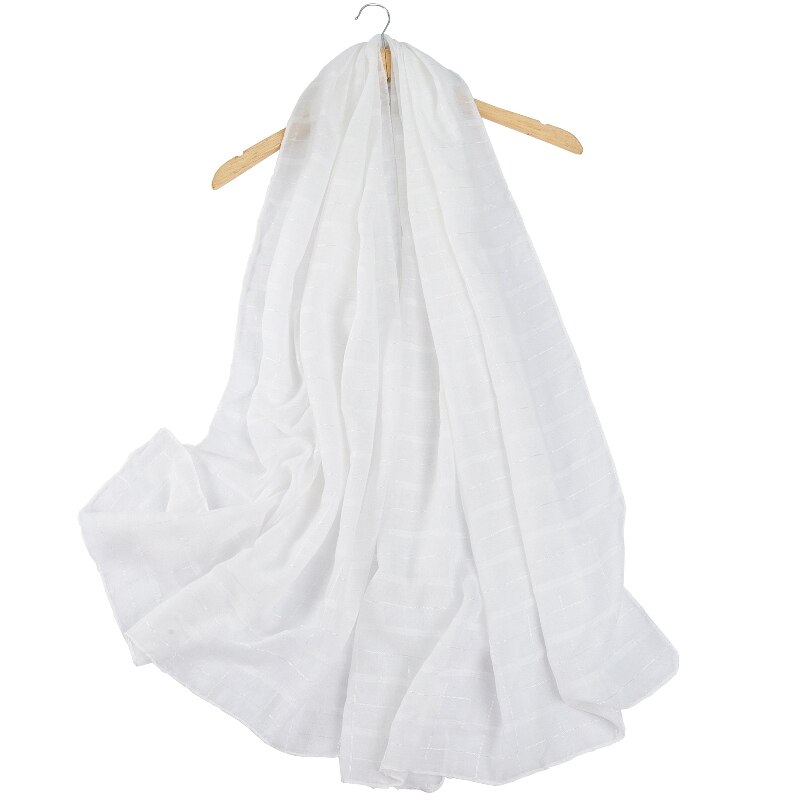 Zomer Winter Lange 180 Cm * 80 Cm Plaid Cotton Blend Viscose Pashmina Vrouwen Sjaal Zwarte Foulard Femme invierno Mujer: White