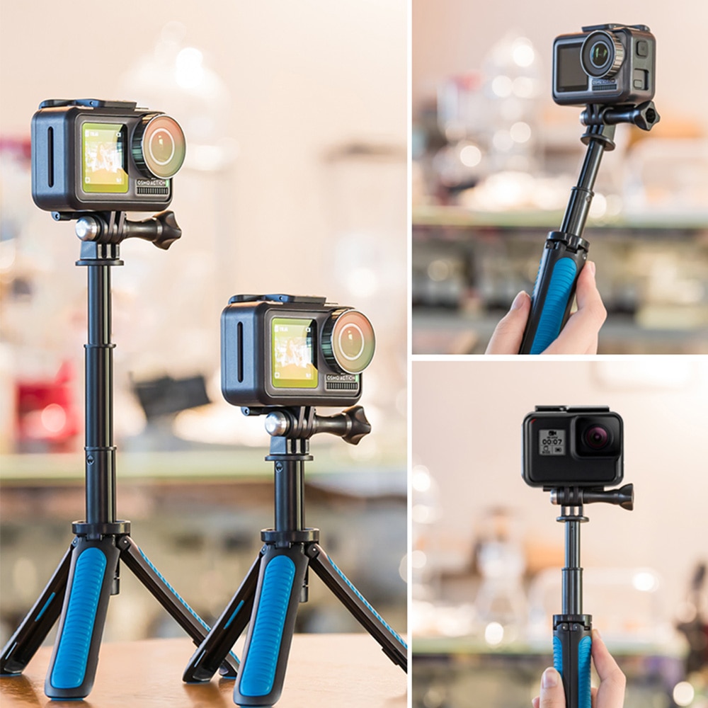 Telesin mini selfie stick stativ rygsæk remmontering j-krog til gopro hero 9 8 til osmo action xiaoyi sjacam kamera tilbehør