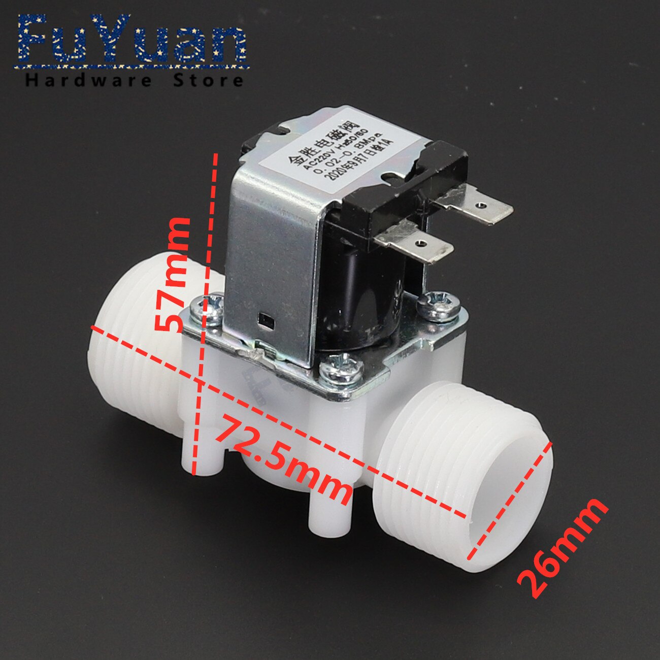 Válvula Solenoide de plástico de 3/4 pulgadas, dispensador magnético de lavadora, interruptor de controlador de presión neumática de agua, 12V, 24V, 220V, PP N/C