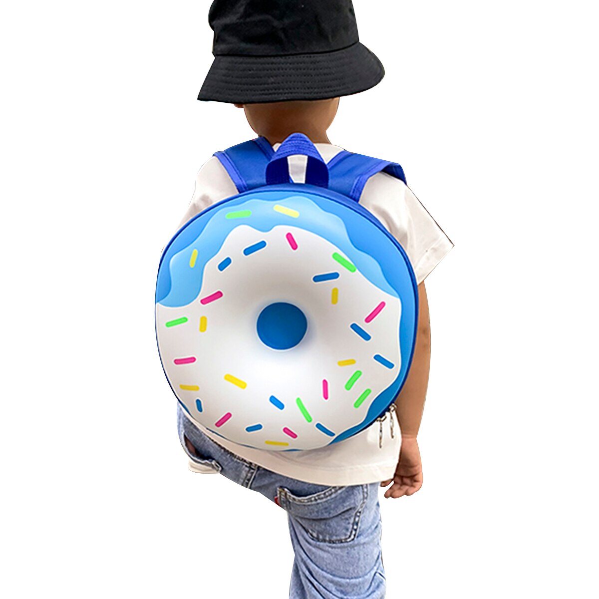 Lovely Baby Cartoon Donuts Backpack Boys Girls Waterproof Round Nursery School Bag Zipper Backpack