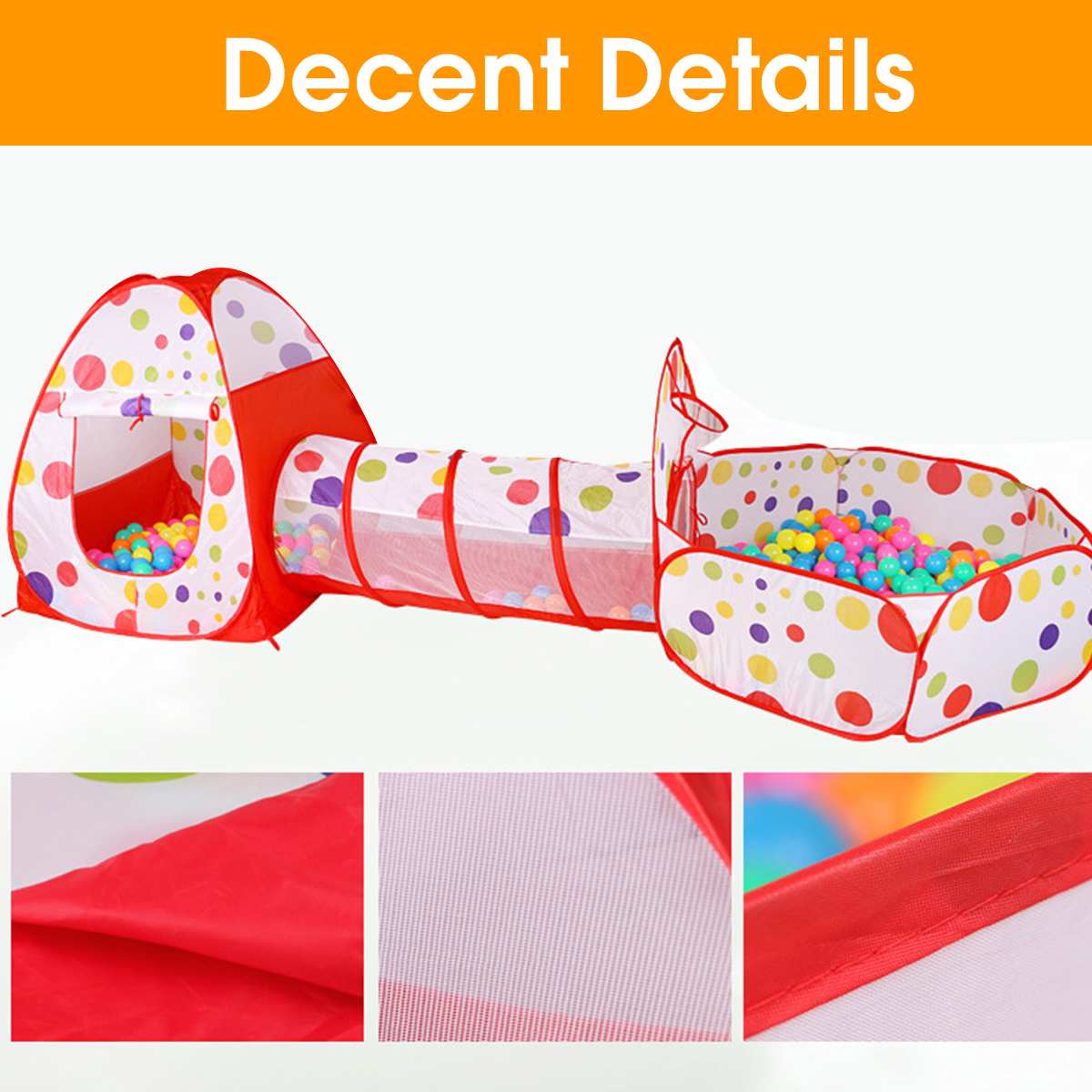 3Pcs/set Children Crawl Tunnel Ocean Ball Pool Foldable Kids Play Tent Playhouse Tent for Children Crawling Game House