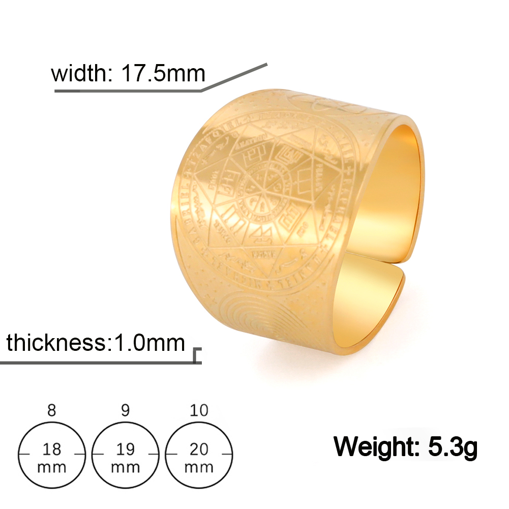 Dawapara Sigillo dei Sette Arcangeli Segreto dell'Universo Anello in Acciaio Inossidabile Salomone Kabbalah Amuleto di Protezione Talismano