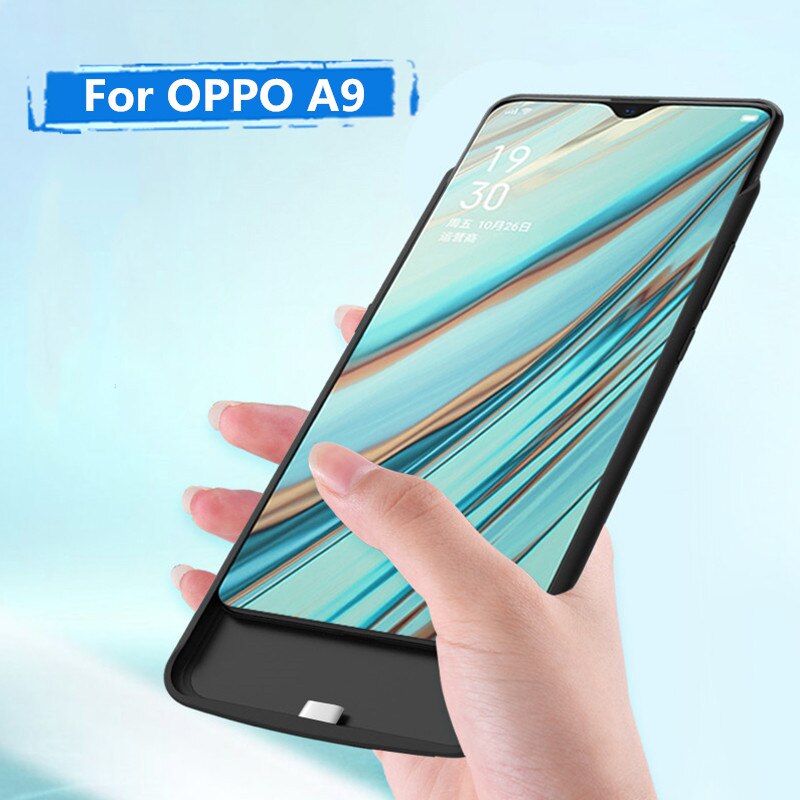 Kqjys 6500Mah Externe Power Bank Batterij Oplader Gevallen Voor Oppo A9 Batterij Case Draagbare Power Case Batterij Opladen Cover
