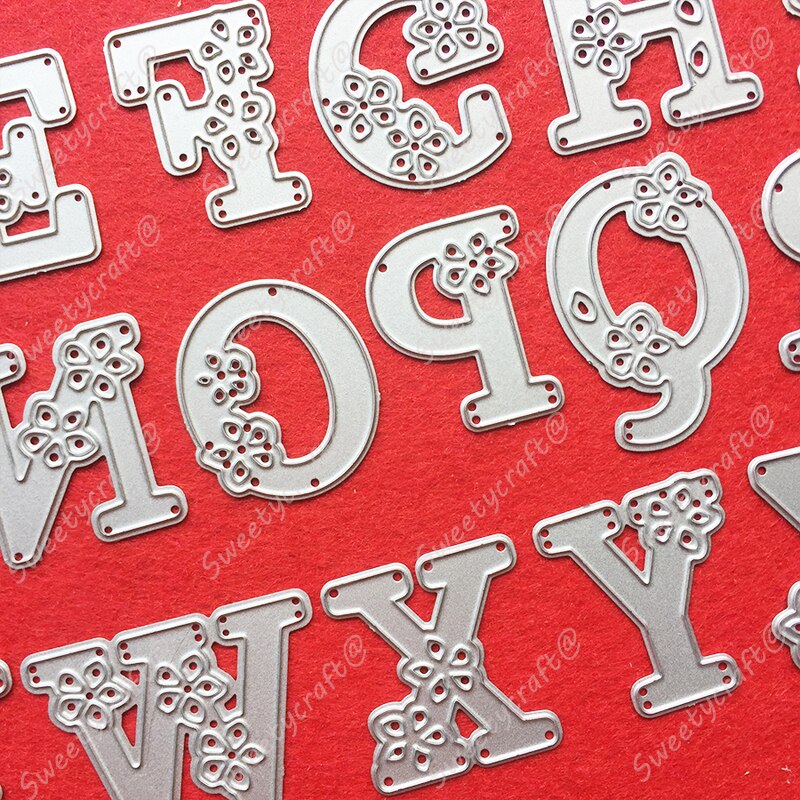 Metal Cutting Dies Stencils Flower Alphabet Letter Frame Dies Scrapbooking Stamp Craft Background Die Cut 2022 Card Making