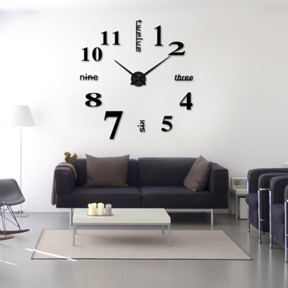 Super Nice and Luxury Clock Stickers DIY Wall Clock 3D Mirror Surface Sticker Suitable for Home Office Room Decorations