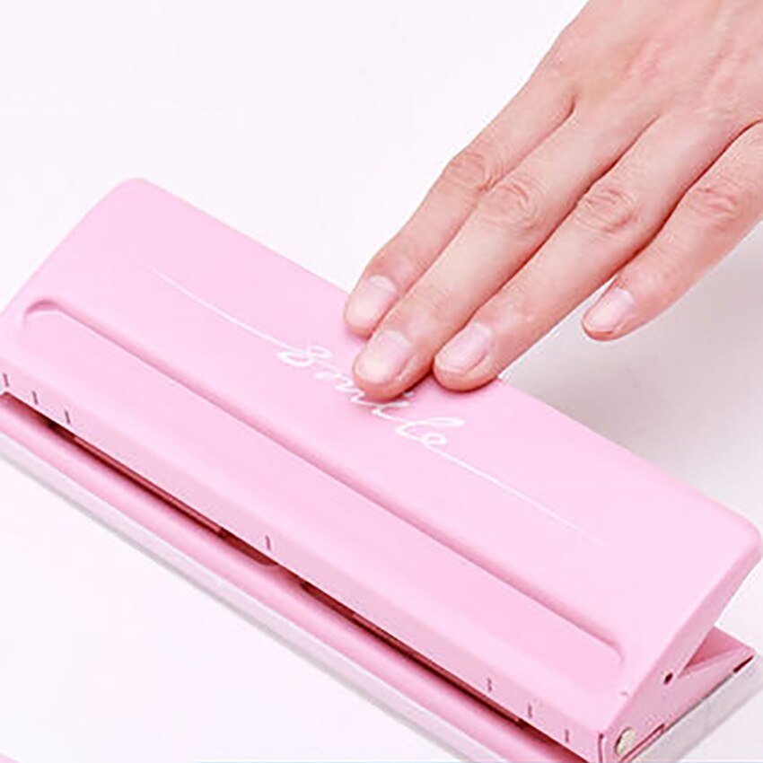 Punzón de papel estándar de 6 agujeros, grapadora ajustable, suministros de encuadernación para el hogar y la oficina, equipo de papelería para estudiantes