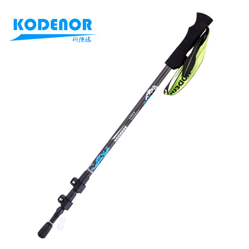 Carbon fiber Cane Telescopic 3-section Outer Lock Folding Walking Lightweight Stick 63-135cm Straight Handle: Blue