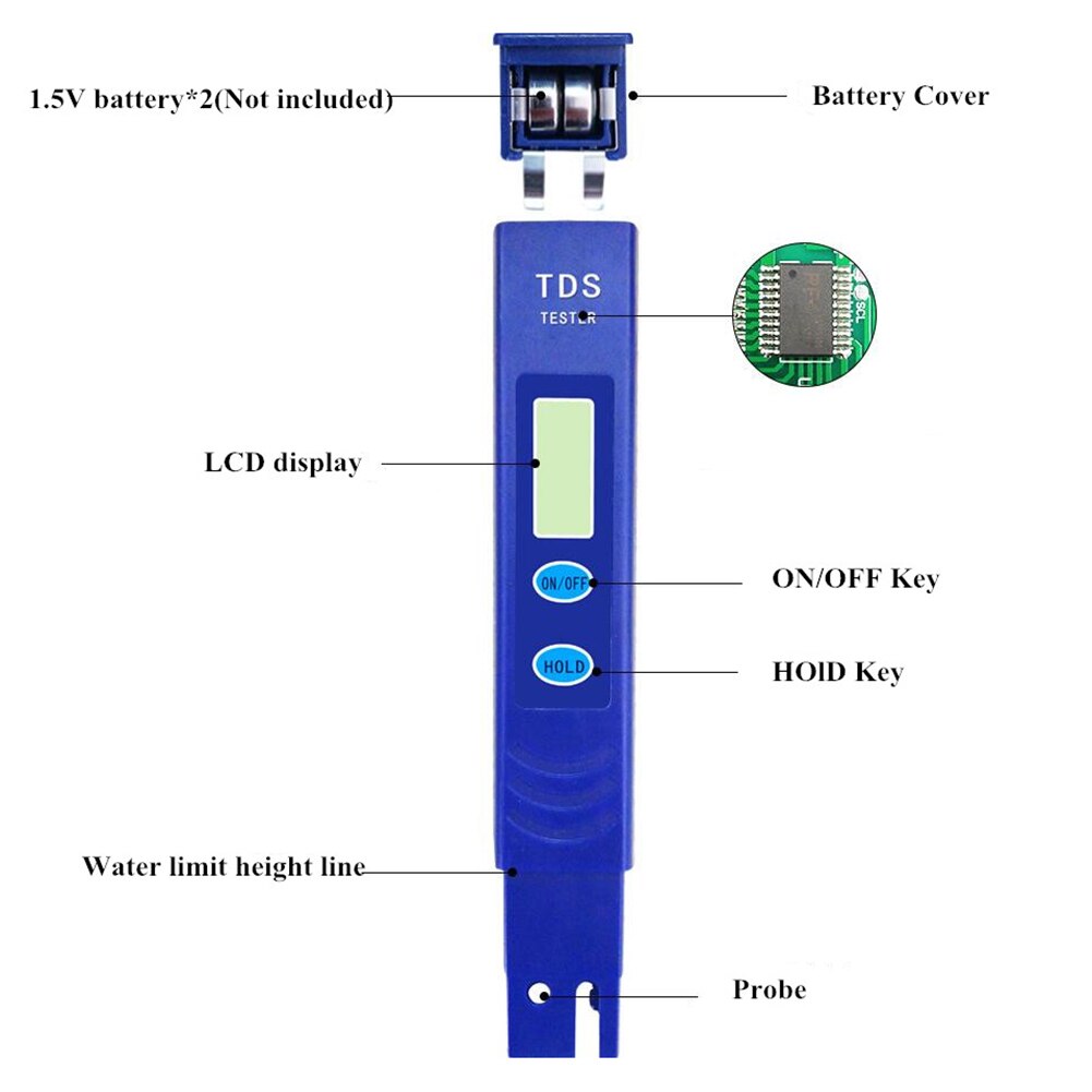 Measurement Analysis Soil Acidity Test Portable Automatic Calibration Test Pen Water Purity Tester TDS Meter